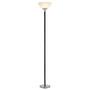 Adesso; Gander Floor Lamp, 71 inch;H, White Shade/Steel Base