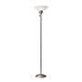 Adesso; Hinge Floor Lamp, 71 1/4 inch;H, Brushed Steel Shade/Brushed Steel Base