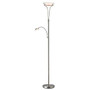 Adesso; Jupiter Combo Torchiere, 71 inch;H, White Shade/Steel Base