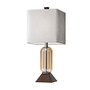 Adesso; Kennedy Table Lamp, 24 inch;H, White Shade/Walnut Base