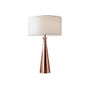 Adesso; Linda Table Lamp, 21 1/2 inch;H, White Shade/Copper Base