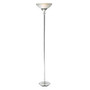 Adesso; Metropolis Floor Lamp, 71 1/2 inch;H, Frosted White Shade/Chrome Base