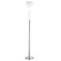 Adesso; Mimosa Floor Lamp, 73 inch;H, Satin Steel/White