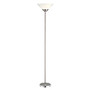 Adesso; Pisces Floor Lamp, 73 inch;H, Satin Steel/White