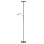 Adesso; Pluto Combo Torchiere, 71 inch;H, Steel Shade/Steel Base