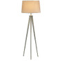 Adesso; Producer Floor Lamp, 62 inch;H, Off-White Shade/Steel Base