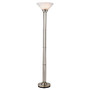 Adesso; Senator Floor Lamp, 71 inch;H, White Shade/Steel Base