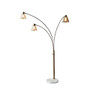 Adesso; Sienna Arc Floor Lamp, 77 inch;H, Amber Shade/White Base