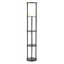 Adesso; Stewart Shelf Floor Lamp, 62 1/2 inch;H, Black/White