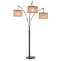 Adesso; Trinity Arc Floor Lamp, 82 inch;H, Brown Shade/Bronze Base