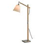 Adesso; Walden Floor Lamp, 61 inch;H, White Shade/Satin Steel Base