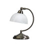 Elegant Designs Mini Modern Bankers Desk Lamp, 11 inch;H, White Marble Shade/Brushed Nickel Base
