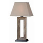 Kenroy Egress Outdoor Table Lamp, 32 inch;H, Tan Shade/Slate Base
