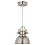 Kenroy Nautilus 1-Light Hanging Pendant Lamp, Mini, 9 inch;H, Black/Nickel