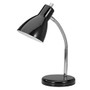 Realspace&trade; Gooseneck Desk Lamp, 15 inch;, Black Shade/Black Base