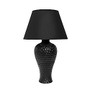 Simple Designs Curvy Ceramic Table Lamp, 19 1/2 inch;H, Black Shade/Black Base