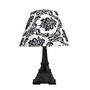 Simple Designs Eiffel Tower Paris Table Lamp, 16 inch;H, Black and White Damask Shade/Black Base