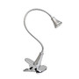 Simple Designs Gooseneck Clip Light Desk Lamp, 1W, Silver