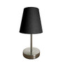 Simple Designs Mini Basic Table Lamp, 10 inch;, Black Shade/Sand Nickel Base