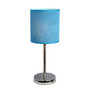 Simple Designs Mini Basic Table Lamp, 11 7/8 inch;H, Blue Shade/Chrome Base