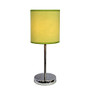 Simple Designs Mini Basic Table Lamp, 11 7/8 inch;H, Green Shade/Chrome Base