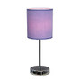 Simple Designs Mini Basic Table Lamp, 11 7/8 inch;H, Purple Shade/Chrome Base