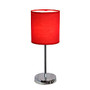 Simple Designs Mini Basic Table Lamp, 11 7/8 inch;H, Red Shade/Chrome Base