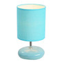 Simple Designs Stonies Bedside Table Lamp, 10 1/2 inch;H, Blue Shade/Blue Base