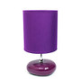 Simple Designs Stonies Bedside Table Lamp, 10 1/2 inch;H, Purple Shade/Purple Base