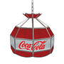 Trademark Global Vintage 1-Light Hanging Tiffany Lamp, 16 inch;H, Gray/Red/White Coca-Cola Shade