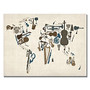 Trademark Global Instrument World Map Gallery-Wrapped Canvas Print By Michael Tompsett, 22 inch;H x 32 inch;W