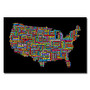 Trademark Global US Cities Text Map II Gallery-Wrapped Canvas Print By Michael Tompsett, 22 inch;H x 32 inch;W