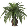 Nearly Natural 28 inch;H Silk Boston Fern With Urn