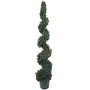 Nearly Natural 5' Silk Cedar Spiral Topiary With Pot