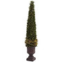 Nearly Natural Plastic Mixed Golden Boxwood And Holly Topiary With Urn
