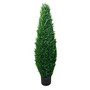 Pure Garden 41 inch;H Rubber Cypress Artificial Tree With Pot, 47 inch;H x 15 inch;W x 12 inch;D Green/Black