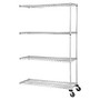 Lorell Industrial Wire Shelving Add-on Unit - 36 inch; Width x 24 inch; Depth x 72 inch; Height - Steel - Chrome