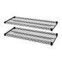 Lorell; 4-Tier Wire Rack With Shelves, Extra Shelves, 72 inch;H x 48 inch;W x 18 inch;D, Black, Carton Of 2
