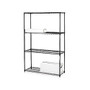 Lorell; 4-Tier Wire Steel Starter Shelving Unit, 4 Shelves/4Posts, 72 inch;H x 48 inch;W x 18 inch;D, Black
