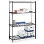 Lorell; Industrial Adjustable Wire Shelving, Starter Unit, 72 inch;H x 36 inch;W x 24 inch;D, Black
