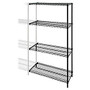 Lorell; Industrial Wire Shelving, Add-On Unit, 72 inch;H x 48 inch;W x 24 inch;D, Black