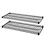 Lorell; Industrial Wire Shelving, Extra Shelves, 1 inch;H x 48 inch;W x 24 inch;D, Black, Pack Of 2