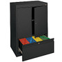 Sandusky; Counter-Height Steel Storage Cabinet With Drawer, 42 inch;H x 30 inch;W x 18 inch;D, Black