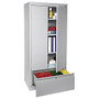 Sandusky; Full-Height Steel Storage Cabinet With Drawer, 64 inch;H x 30 inch;W x 18 inch;D, Dove Gray