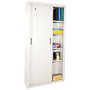 Sandusky; Sliding-Door Storage Cabinet, 72 inch;H x 36 inch;W x 18 inch;D, White