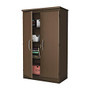 South Shore Furniture Morgan Lockable Storage Cabinet, 60 inch;H x 20 inch;W x 36 inch;D, Chocolate