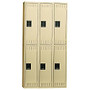 Tennsco Double-Tier Locker, 3 Wide, 72 inch;H x 36 inch;W x 18 inch;D, Sand