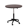 Boss; Mobile Round Height-Adjustable Table, 38 inch;H x 32 inch;W, Mahogany/Black