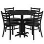 Flash Furniture Round Laminate Table Set With 4 Metal Chairs, Black