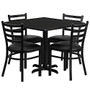 Flash Furniture Square Laminate Table Set With 4 Metal Chairs, Black